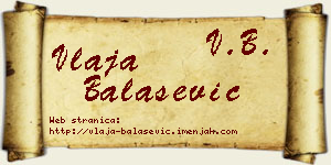 Vlaja Balašević vizit kartica